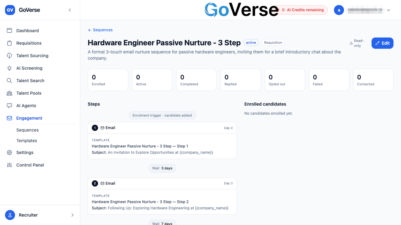 The Sequence Editor — steps and candidate journey preview